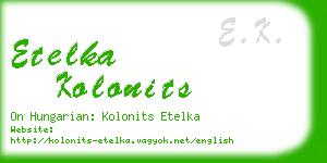 etelka kolonits business card